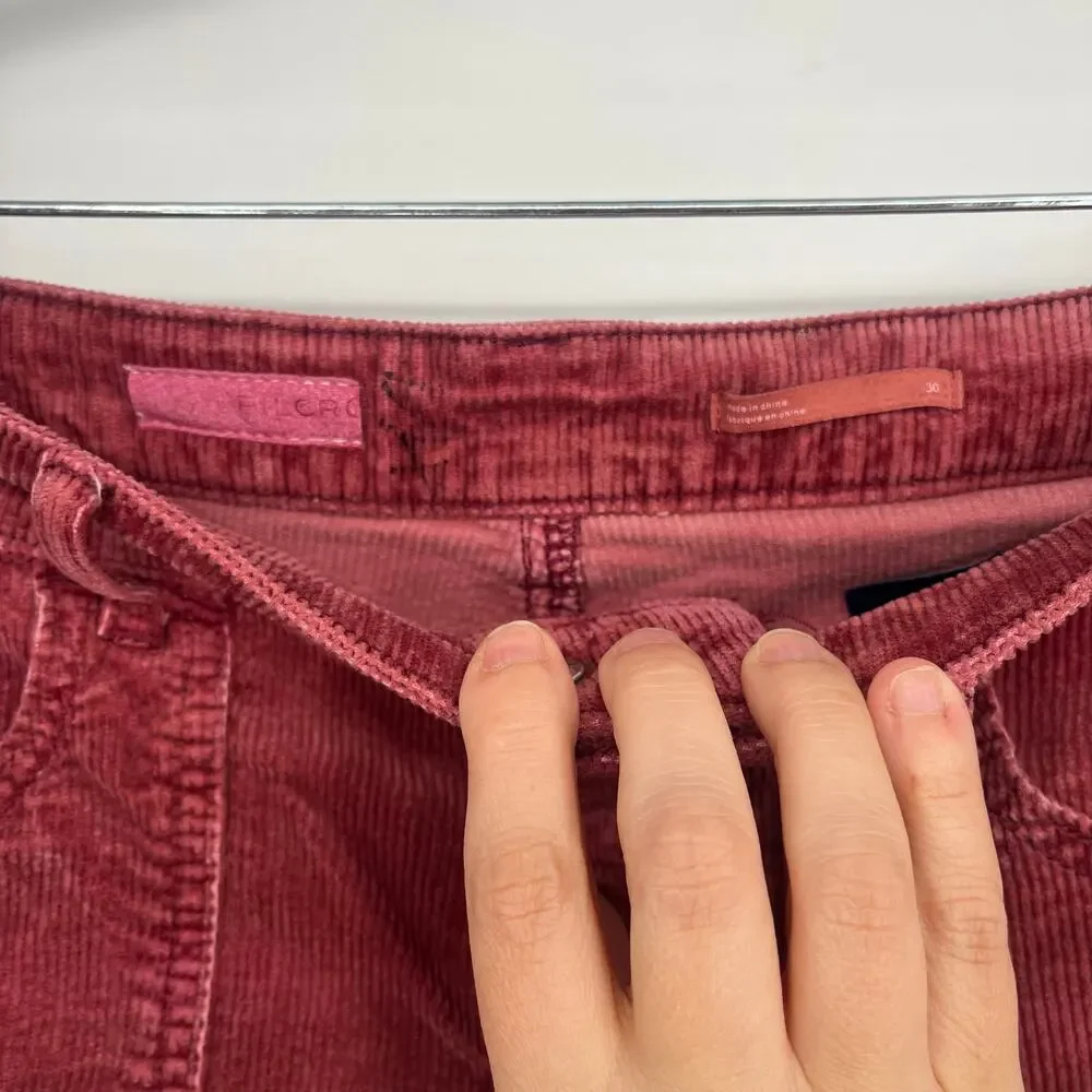 Pilcro The Icon Flare Corduroy Pants Womens 30 Burgundy Boho Low Rise
